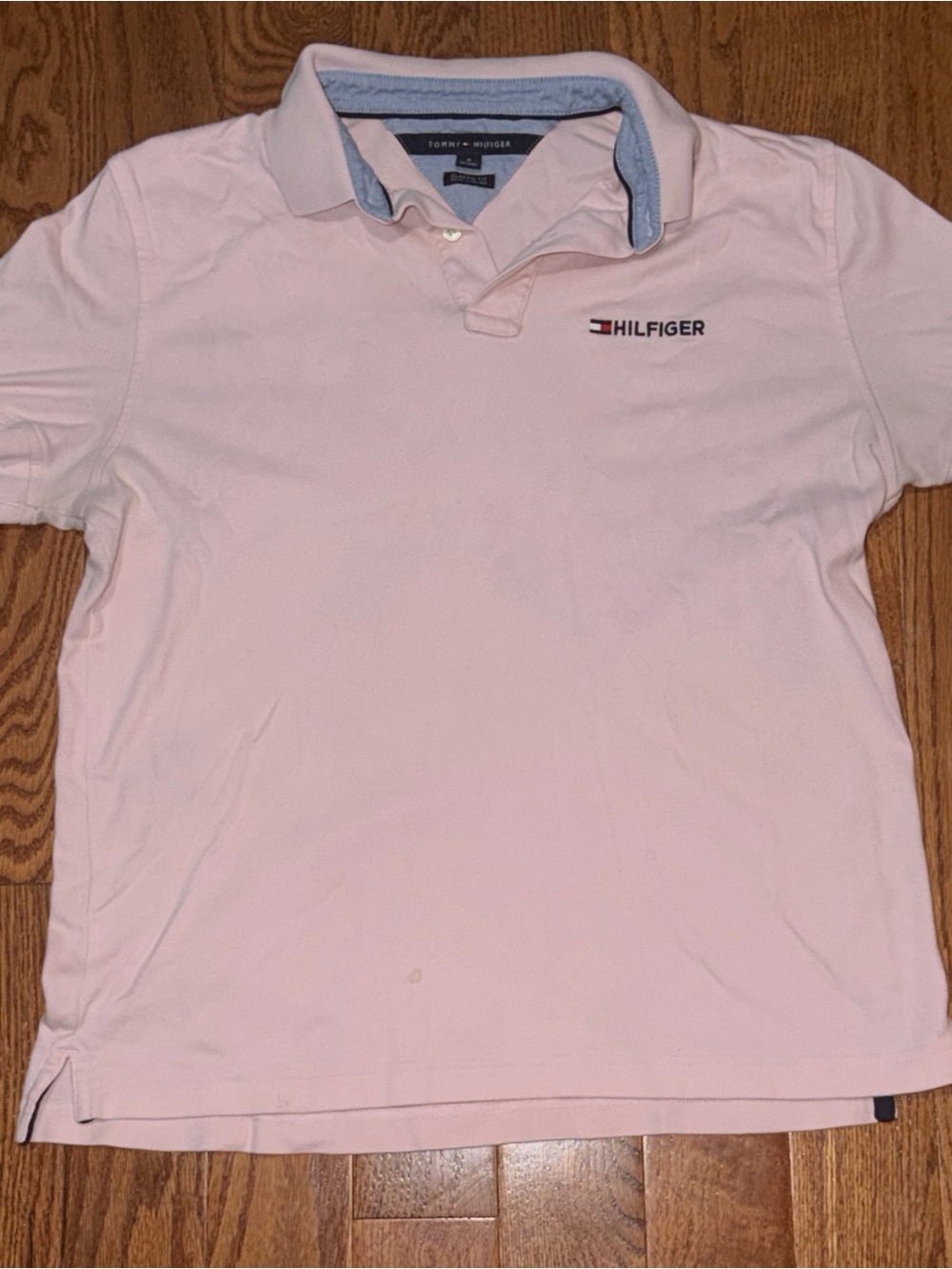 Tommy Hilfiger Light Pink Men's Polo with Contrast Inner Collar